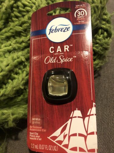 Febreze Classic Old Spice Car Vent Clip Air Freshener Odor Eli...