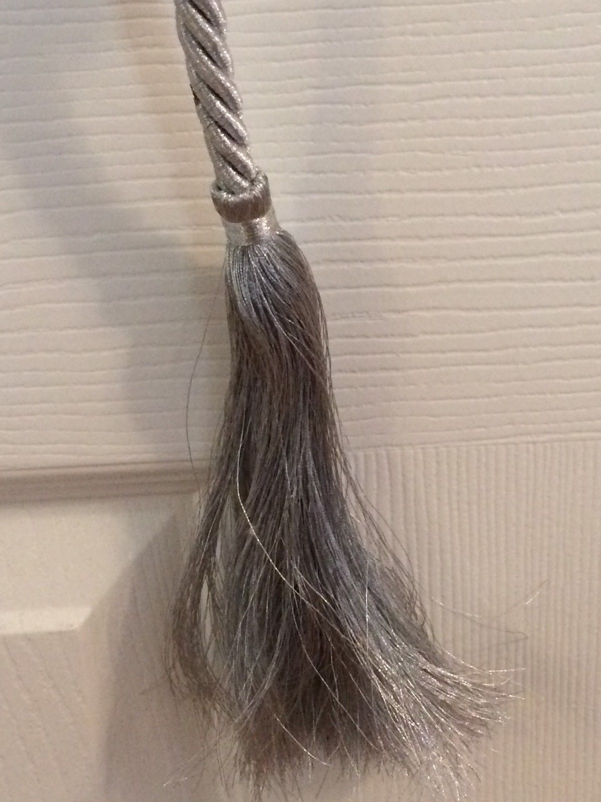 Christmas Tree Garland Silver Rope Metallic w/Tassels x4 Strands