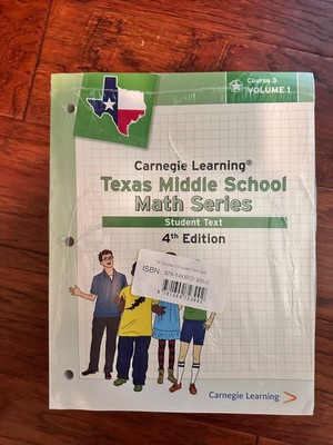 Carnegie Learning Texas Middle School Math Series Student Course 3 Vol 1 & 2 NEW