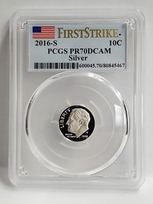 2016 S 10C Silver Roosevelt Dime PCGS PR70DCAM First Strike