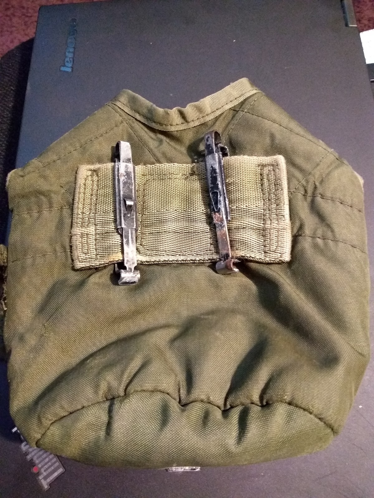 Genuine US Military 1 QUART CANTEEN COVER 1QT OD CARRIER POUCH w ALICE CLIPS