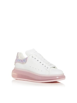 Женские белые контрастные балетки на танкетке от ALEXANDER MCQUEEN на платформе Mid1-1/2, 37