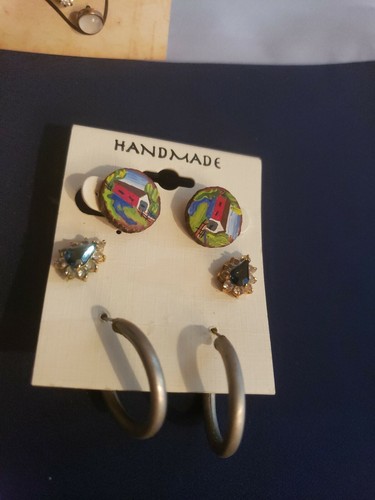 Jewelry Lot 31 Used Mudd Sonoma Icon Hoop Dangle Stud Earrings Junior Rhinestone