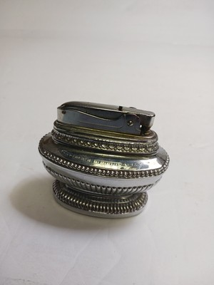 Vintage Lever automatic table top super lighter Japan silver needs flint & fluid