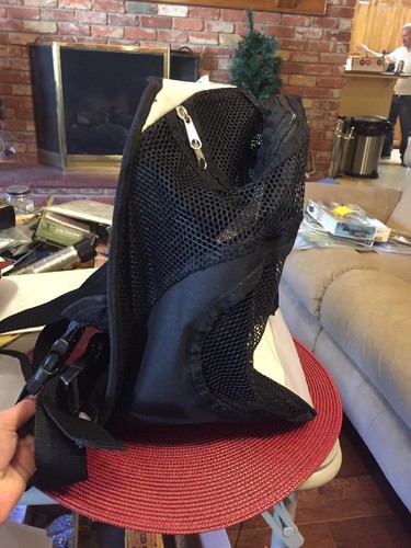 Pet Life Folding Zippered MESH CARRIER Small/Medium White-Grey-Black Canvas