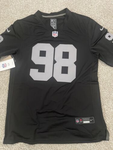 Maxx Crosby #98 LV Raiders MEN'S Nike BLACK Jersey LARGE | eBay