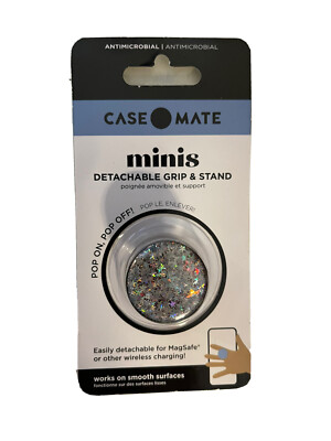 NIB Case-Mate Minis Phone Grip Removable/Detachable Grip & Stand Iridescent Star