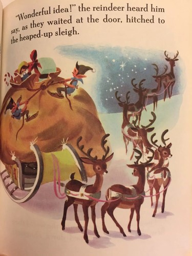 Little Golden Books Disney Childrens Christmas Book Santa's Toy Shop 1950 1st Ed