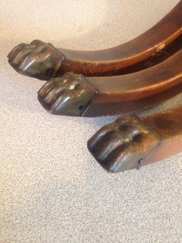 3 Antique Duncan Phyfe Table Legs With Lion Claw Hardware