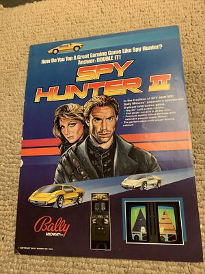 ORIGINAL 11- 8.5'' Spy Hunter 2 II Rolling Thunder arcade video game AD FLYER