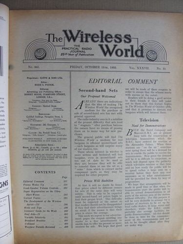 French Regional Stations Wayfarer Wireless World 1935 No 841
