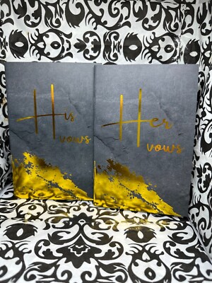 HIS & HER VOWS - 4 X6'' LINED WEDDING VOW JOURNAL - FREE SHIPPING