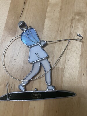 3D  Woman Golfing '' ~ Sun Catcher Glass/Arylic/Metal 7x7  Handcrafted In USA NEW