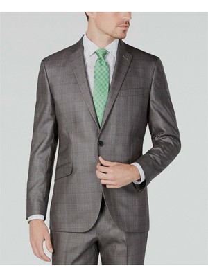

UNLISTED by KENNETH COLE Мужской серебряный стрейч-костюм в клетку Slim Fit Stretch