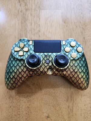 PS4 Impact Game Controller Custom Built Green Dragon Shell Design