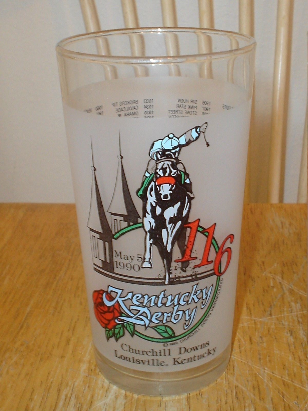 Vintage Lot (2) Kentucky Derby Mint Julep Glasses Churchill Downs 1990 & 1993