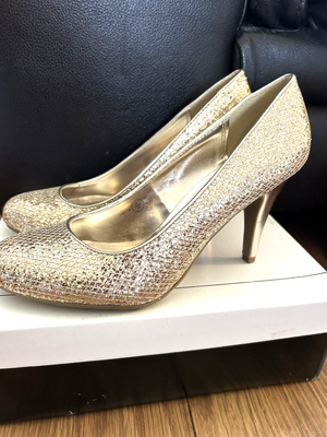 Ladies Anne Michelle Gold Sparkle Shoes Size 7 BRAND NEW IN BOX