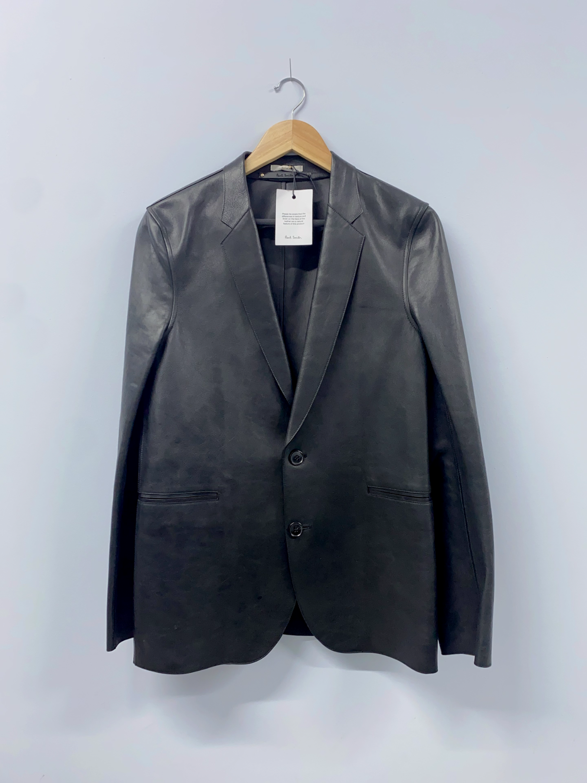 Pre-owned Paul Smith Womens Black  Leather Jacket Suit Size M
