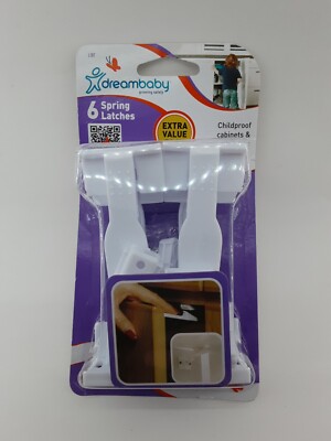 New Dreambaby 6 Spring Childproof Cabinets Latches Drawers Baby Proof 