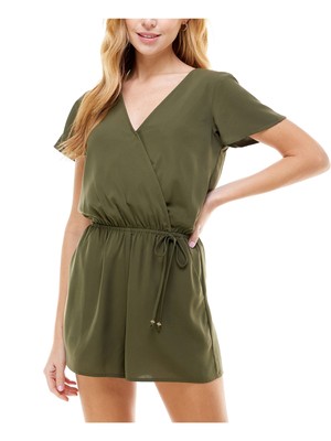 Женский комбинезон KINGSTON GREY с галстуком-бабочкой и карманами, с коротким рукавом и вырезом-лодочкой