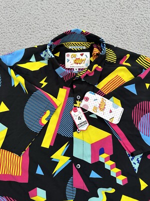 Oh Snap! Drill Clothing Co Shirt Men's Medium 90s Comic Pop Art Button-Up NWT