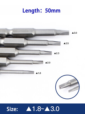 5Pcs Magnetic Triangle Head Screwdriver Bits S2 Steel 1/4'' Hex Shank Alloy 50mm