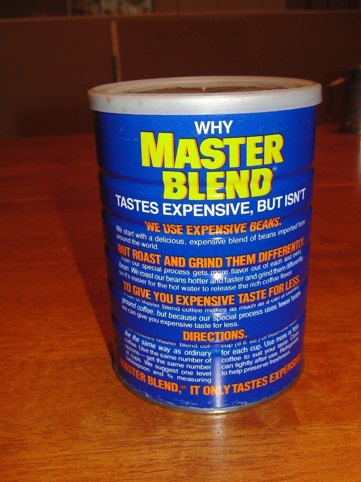 Vintage Lot Maxwell House Master Blend Metal - Tin 13 oz Coffee Can W/ Lid