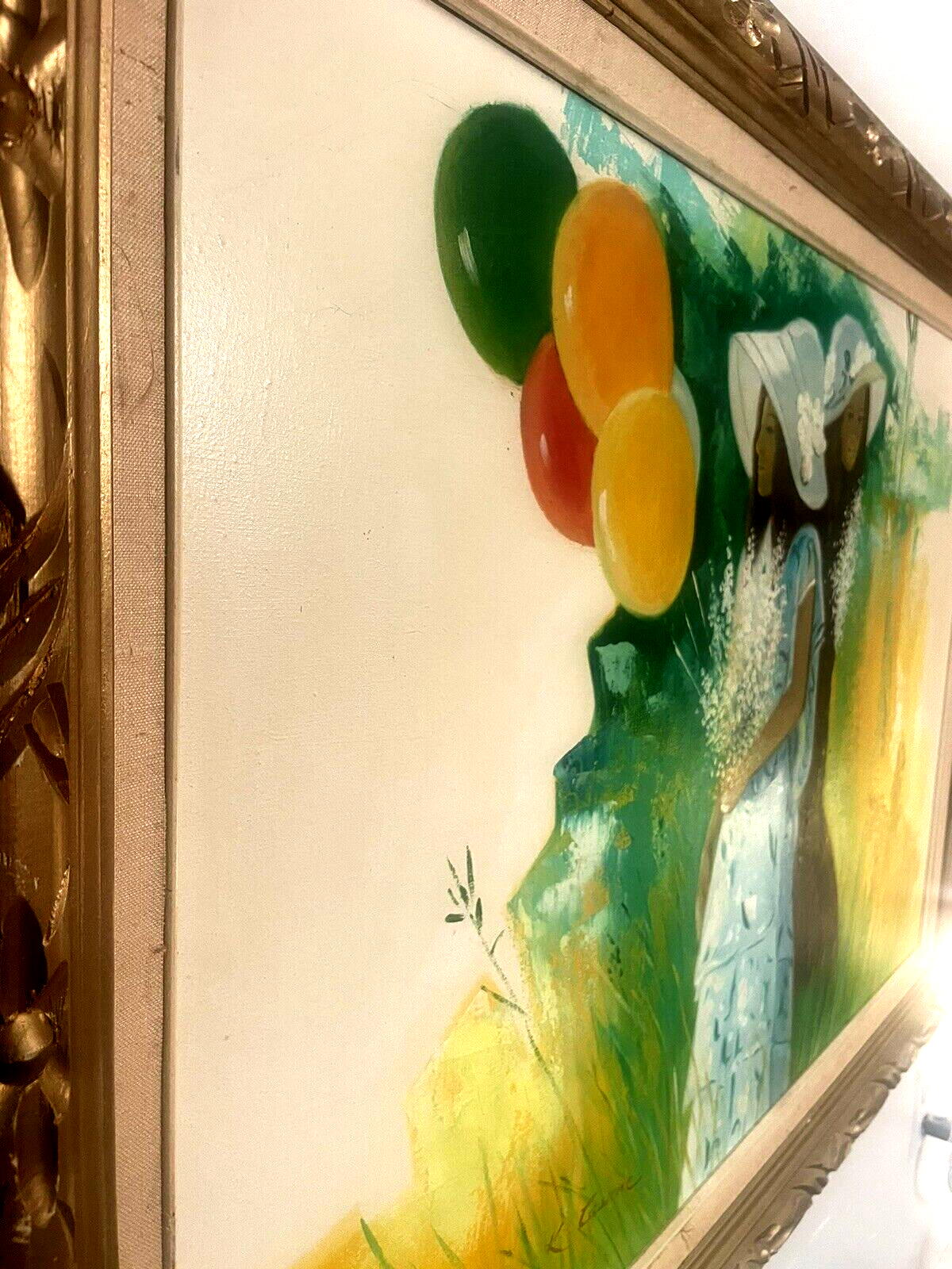 Original quality vintage art "Girls with Baloons" FRENCH SCHOOL IMPRESSIONISM