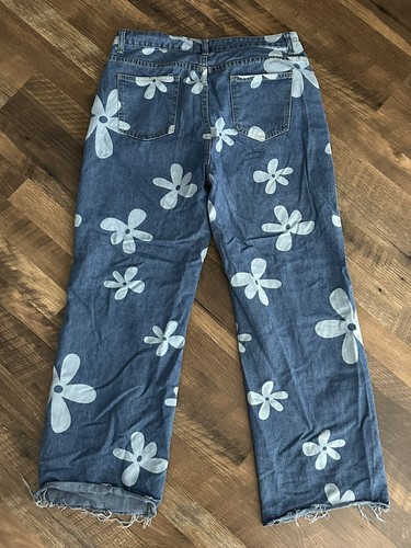 デニム・ジーパン YOUHEE FLOWER PATTERN DENIM PANTS SKY BLUE YOUHEE FLOWER PATTERN DENIM PANTS SKY BLUE (YOUHEE/デニム