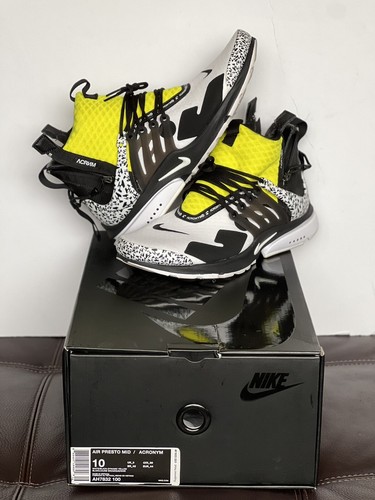 air presto mid acronym dynamic yellow on feet