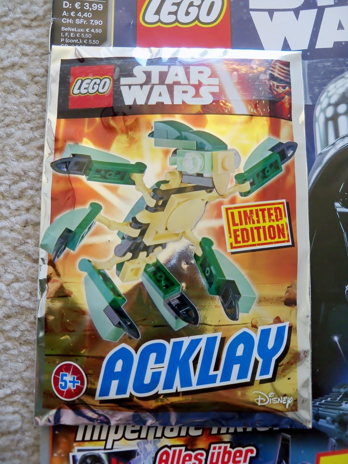 LEGO Star Wars - Rare - 911612 Acklay Foil Pack w/ Instructions/Poster/Magazine