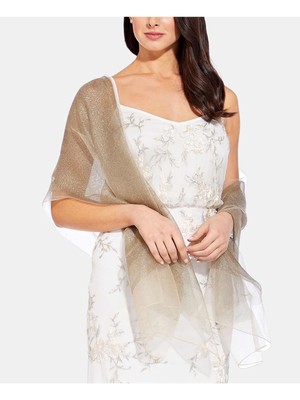 ADRIANNA PAPELL Женский золотой шелковый вечерний шарф