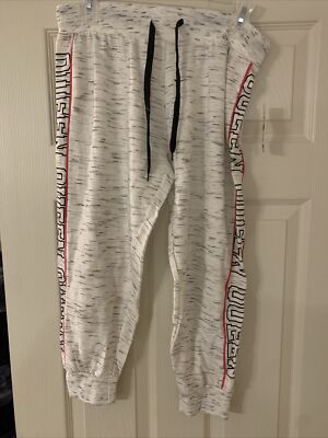 Bobbie Brooks Queen Joggers Size M White Drawstring Sweat Pants NWT