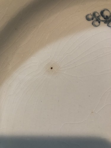 antique victorian George Jones And Sons Plate Peach Blow Pattern 1840 9”D Blue