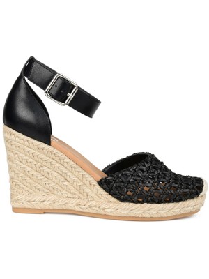 

JOURNEE COLLECTION Женские черные закрытые туфли на танкетке Sierra на платформе 1/2 дюйма, 8,5 м, Черный, SIERRA-SANDAL