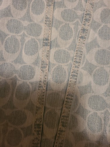 Pre-owned Coach $750  Logo Signature Washed Denim Men Jeans Jacket 48 Limited Edition In Blue