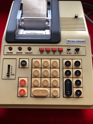 Miida 1200P Full Size Office Adding Machine Printing Calculator Commercial JAPAN