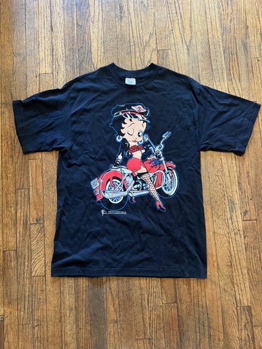 VTG BETTY BOOP Biker Shirt XL SINGLE STITCH EXCELLENT