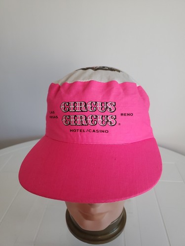 Vintage Circus Circus Hat Cap Snap Back Pink White Las Vegas Casino Mens 90s
