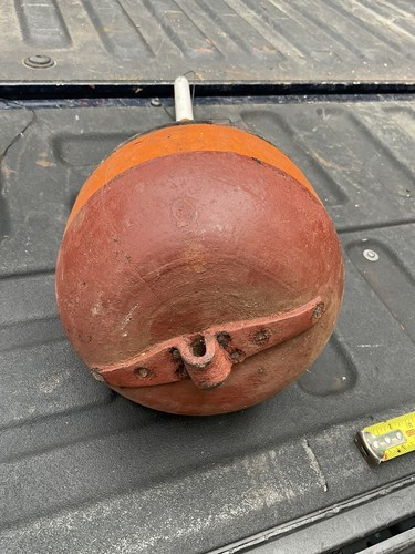 Rare  MAINE LOBSTER TRAP-CRAB POT Marker Buoy - Rare Shape For A Wooden Buoy