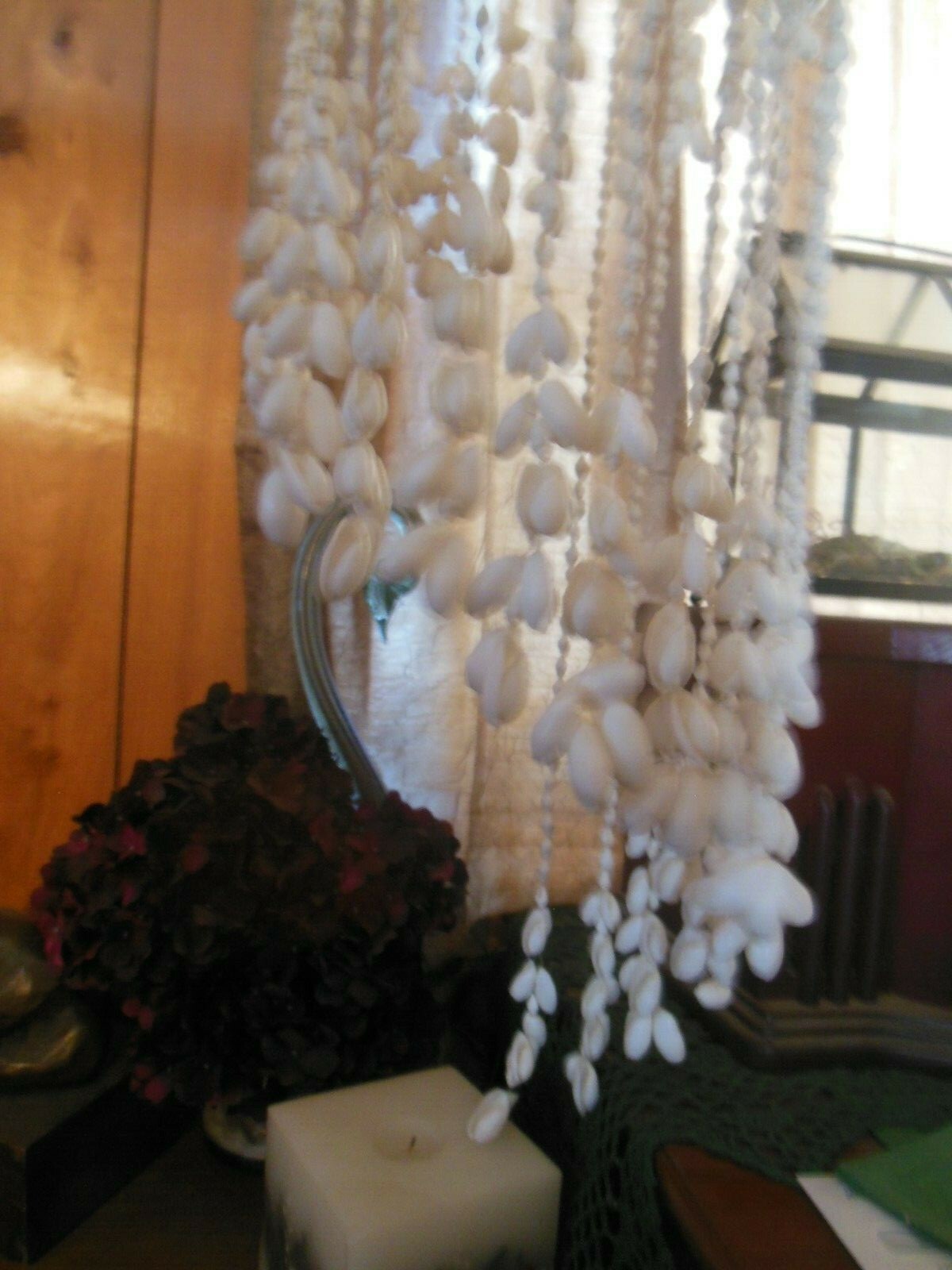 Vintage Large Macrame Style Seashell Hanging  Beach Decor Art 54”
