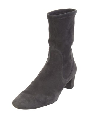 

STUART WEITZMAN Женские Черные Серые Кожаные Ботинки Ernestine На Блочном Каблуке, Серый, ERNESTIN