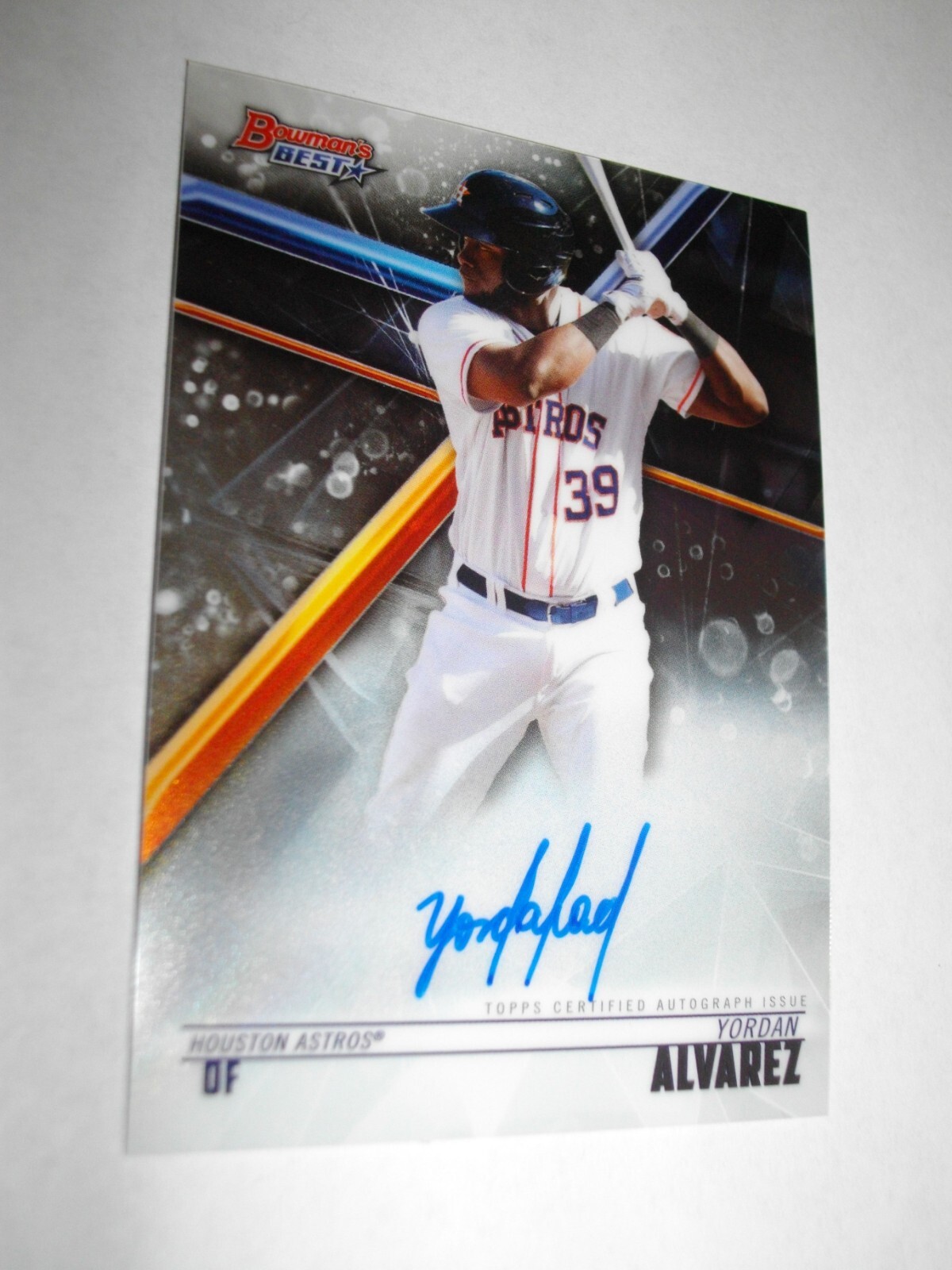 スポーツ選手 Yordan Alvarez RC Auto Yordan Alvarez Auto 2018 Bowmans Best Rookie Rc Auto | eBay