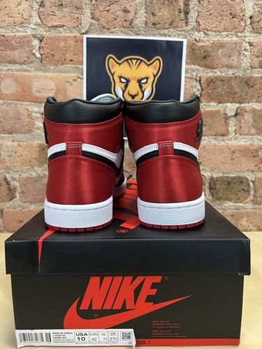 Pre-owned Jordan Nike Wmns Air  1 Retro High Shoes Satin Black Toe Cd0461-016 In Multicolor