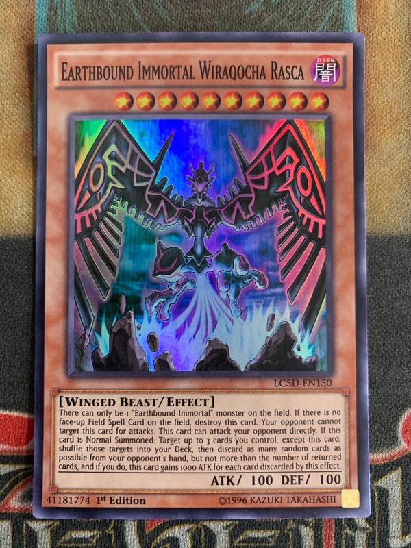 Yugioh Earthbound Immortal Wiraqocha Rasca LC5D-EN150 Super Rare 1st
