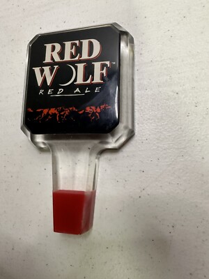 Red Wolf Red Ale 6'' Acrylic Beer Tap Handle Man Cave Bar Brewery