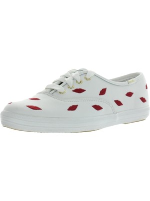 KEDS FOR KATE SPADE NEW YORK Womens White Champion Ks Leather Sneakers Shoes 8.5