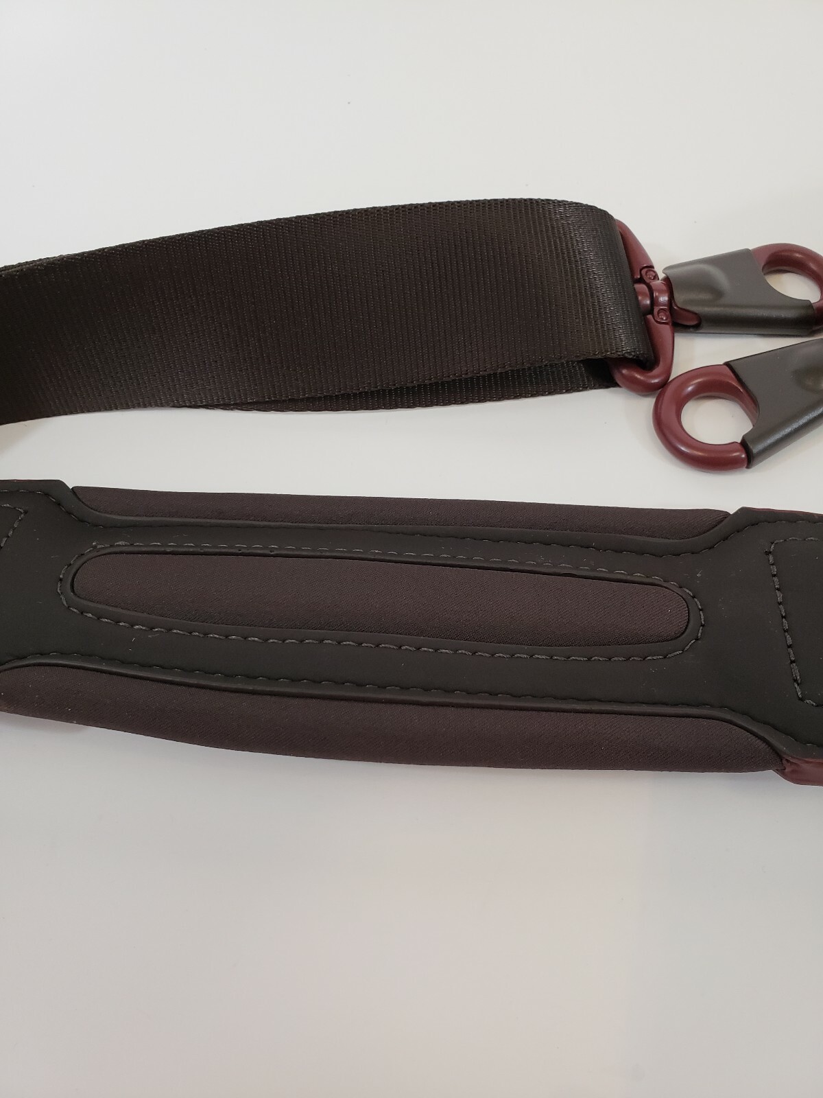 Tumi Leather Nylon Shoulder Strap Burgundy Adjustable For Bag Briefcase Case