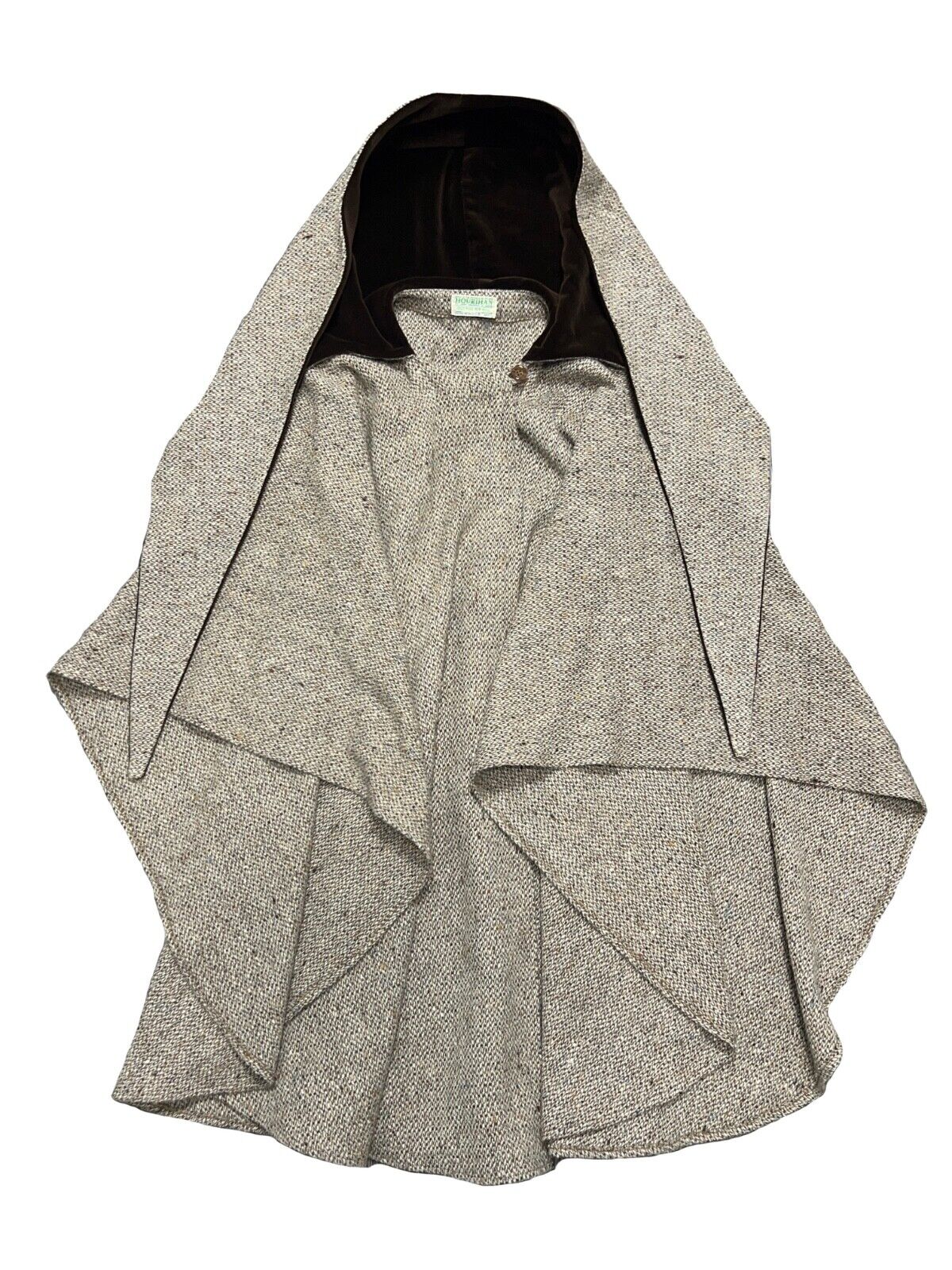 Womens Vintage Jimmy Hourihan Ireland Wool Tweed Velvet Cape Womens Vintage Jimmy Hourihan Ireland Wool Tweed Velvet Cape