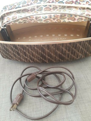 Vtg Mid Century Salton Hotray Electric Bun Warmer Paisley Cloth Cover Model WB-5